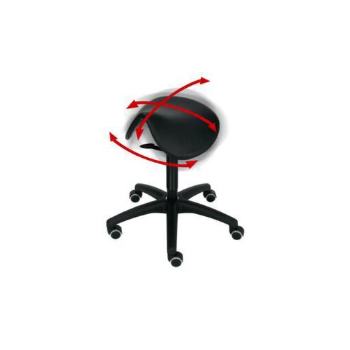 Sattelsitzhocker, Sitz H 490-680mm, PU-Schaum-Sattelsitz schwarz