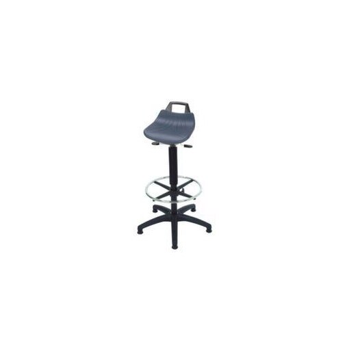 Stehhilfe,Sitz PU-Schaum blau,Sitz H 600-860mm,Fußring,Gestell schwarz