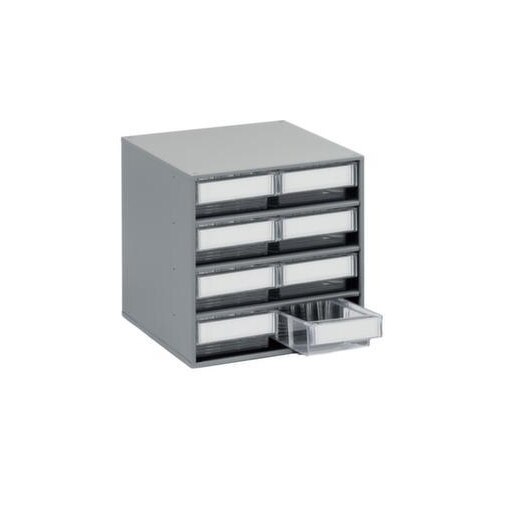 Schubladenmagazin, HxBxT 395x400x400mm, 8 Schublade(n), Schubladen grau