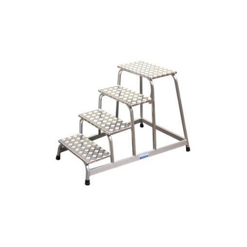 Montagetreppe, Podest H 800mm, 4 Stufe(n), Alu