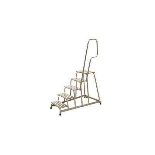 Montagetreppe, Podest H 1000mm, 5 Stufe(n), Alu, Handlauf