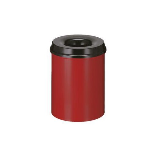 Papierkorb, selbstlöschend, 15l, HxØ 360x260mm, Kopfteil schwarz