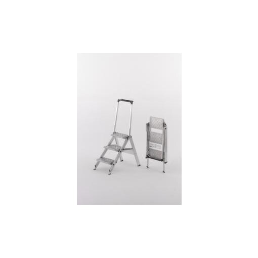 Klapptritt, Podest H 690mm, einseitig, 3 Stufe(n), Alu, Sicherheitsbügel