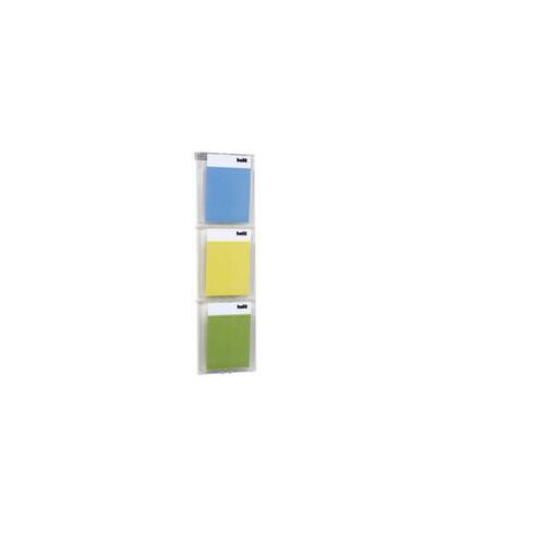 Wandprospekthalter,HxBxT 978x284x54mm,f. 3xDIN A4,Ablage(n) transparent
