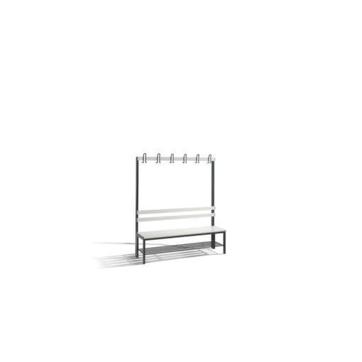 Umkleidebank, HxLxT 1710x1500x403mm, PVC-Leisten hellgrau