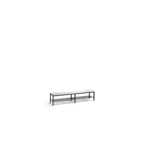 Umkleidebank, LxT 2000x403mm, Kunststoffleisten hellgrau