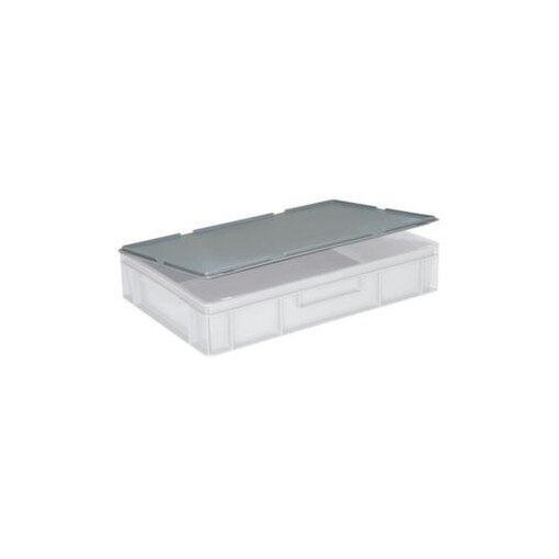 Scharnierdeckel, PE, f. Stapelbehälter, f. Behälter LxB 600x400mm, grau