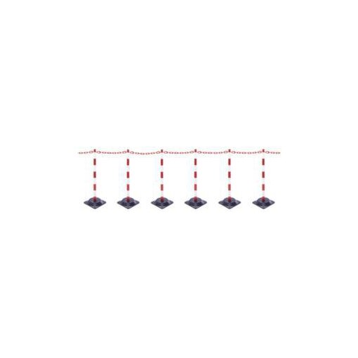 Kettenständer-Set, 6 Ständer, 10m Kette, Pfosten Ø 40mm, L 10m