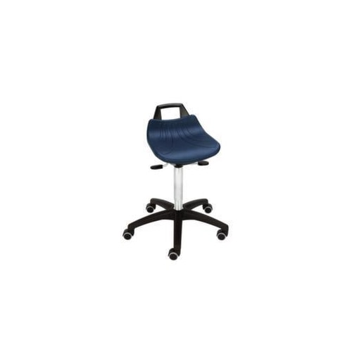 Hocker,Sitz H 520-720mm,Sitz blau,Gestell schwarz,Lift verchromt,Rollen