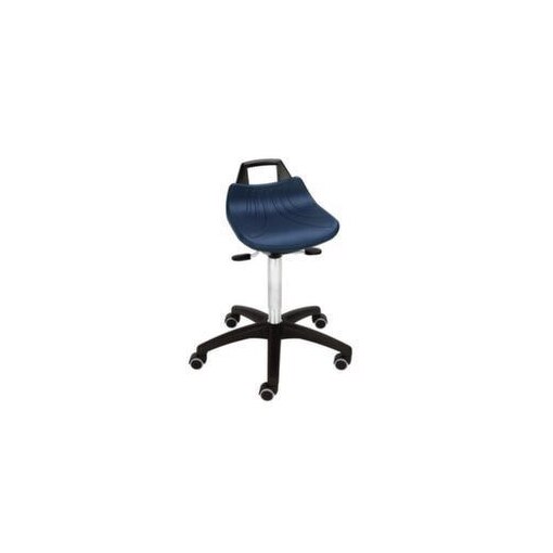 Hocker,Sitz H 520-720mm,Sitz blau,Gestell schwarz,Lift verchromt,Rollen