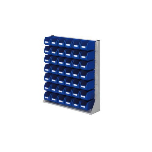 Sichtlagerkastenregal, Grundfeld, HxBxT 1100x1000x240mm, 42 Kästen PE