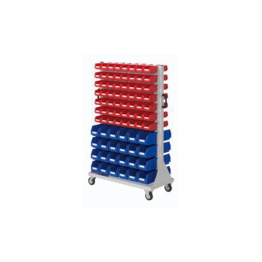 Sichtlagerkastenregal, fahrbar, Grundfeld, HxBxT 1580x1000x500mm