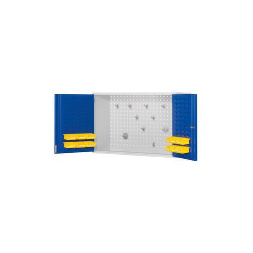 Wandschrank,HxBxT 620x920x335mm,Flügeltür mit Schlitzprägung,Stahlboden