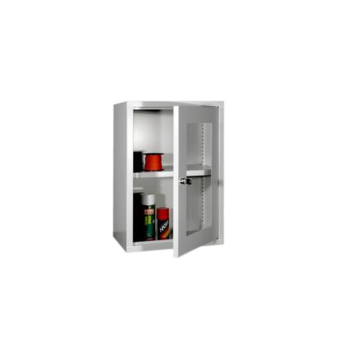 Wandschrank,HxBxT 600x400x300mm,Sichtfenstertür,1xStahlboden,Zyl.-Schl.