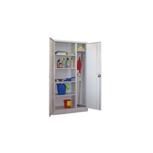 Geräteschrank,RAL7035,HxBxT 1950x1000x600mm,6xStahlboden,Mitteltrennwand