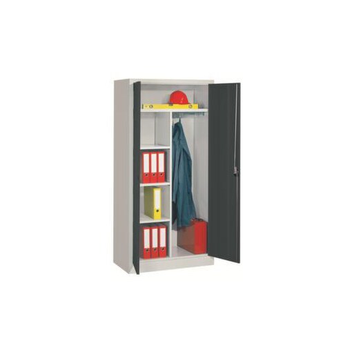 Akten-/Kleiderschrank, HxBxT 1950x1000x600mm, RAL7035, Front RAL7016