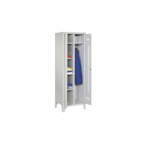 Kleider-/Wäscheschrank, RAL7035, HxBxT 1850x600x500mm, Abt. B 300mm