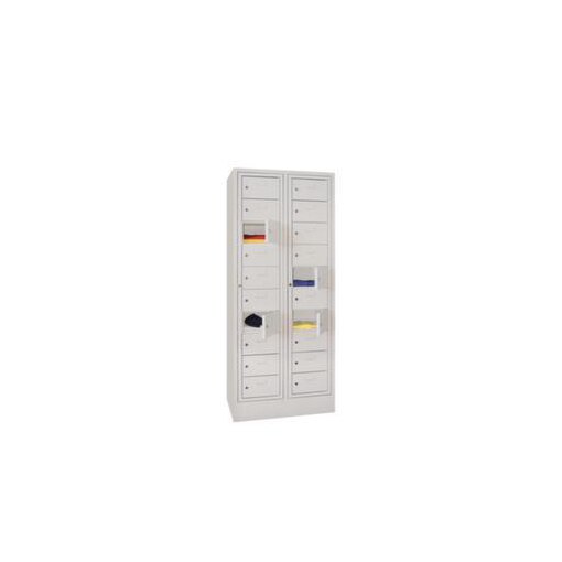 Wäscheverteilschrank, RAL7035, HxBxT 1850x770x500mm, 2x10 Fächer
