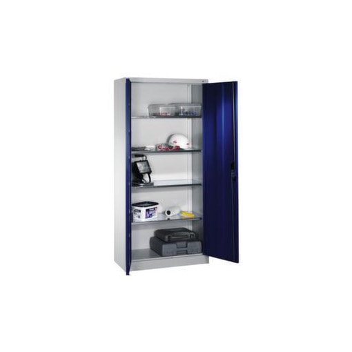 Universalschrank, HxBxT 1950x930x400mm, Korpus RAL7035, Front RAL5010