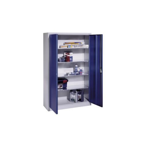 Universalschrank, HxBxT 1950x1200x400mm, Korpus RAL7035, Front RAL5010
