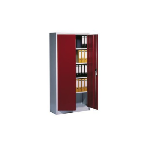 Universalschrank, HxBxT 1950x930x400mm, Korpus RAL7035, Front RAL3003