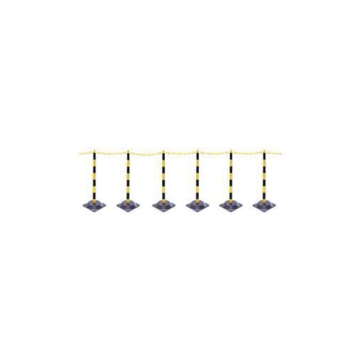 Kettenständer-Set, 6 Ständer, 10m Kette, Pfosten Ø 40mm, L 10m