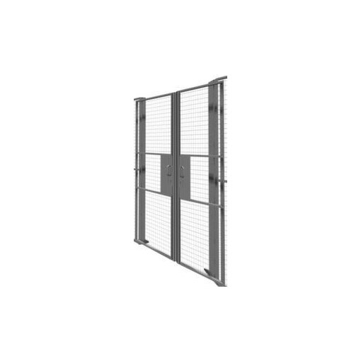 Doppel-Schiebetür, f. Trennwandsystem, HxB 2200x1900mm, Zyl.-Schl., Stahl