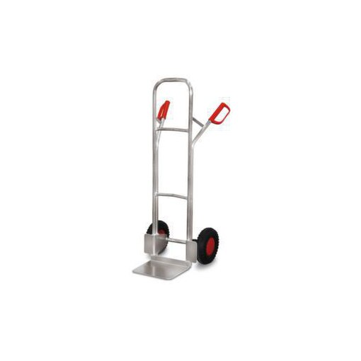 Alu-Kistenkarre,Tragl. 200kg,Luft-Bereifung,Schaufel BxT 320x250mm,Alu