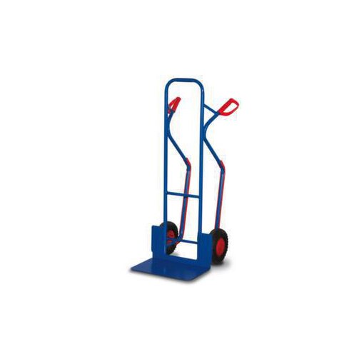 Kufenkarre, Tragl. 250kg, Schaufel BxT 480x300mm, RAL5010, Luft-Bereifung