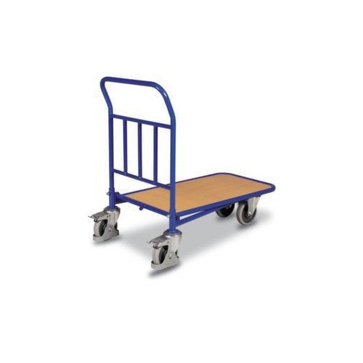 Raumsparwagen, Tragl. 500kg, Ladefl. LxB 1030x700mm, Holzplatte, 1 Wand