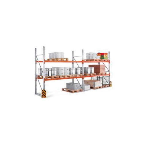 Palettenregal, Grund+Anbau, HxBxT 3300x5655x1100mm, Fachl. 1480kg