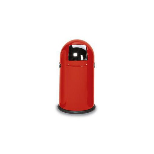 Abfallbehälter, 22l, HxØ 640x355mm, Innenbehälter Stahl, Korpus Stahl rot