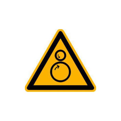 Warnschild, Warnung v. Einzugsgefahr, Aufkleber, Folie, HxB 100x100mm