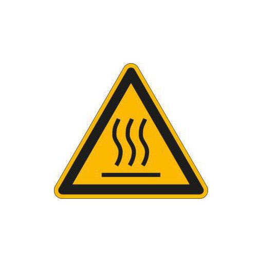 Warnschild, Warnung v. heißer Oberfläche, Aufkleber, Folie, HxB 200x200mm