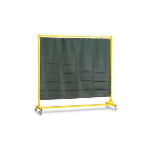 Schweißerschutzwand, fahrbar, PVC-Streifenvorhang dunkelgrün