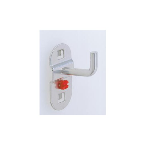 Haken, f. Lochplatte, L 75mm, Ende senkrecht, alufarben