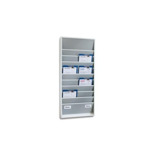 Auftragsplaner, 10 Fächer, HxB 1282x554mm, Ablage(n) Kunststoff, grau