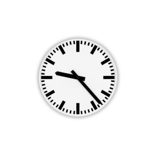 Wanduhr, Funk, Balkenziffern, Ziffernblatt weiß, Ø 500mm, Gehäuse RAL9002