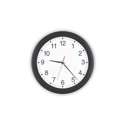 Wanduhr,Funk,arabische Zahlen,Ziffernblatt weiß,Ø 300mm,Gehäuse schwarz