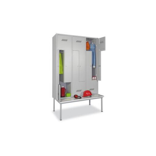 Z-Garderobenschrank, lichtgrau, HxBxT 2150x1200x800mm, Abt. B 400mm