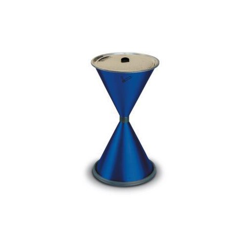 Standascher, HxØ 770x405mm, Stahl, Korpus blau, Eieruhrform