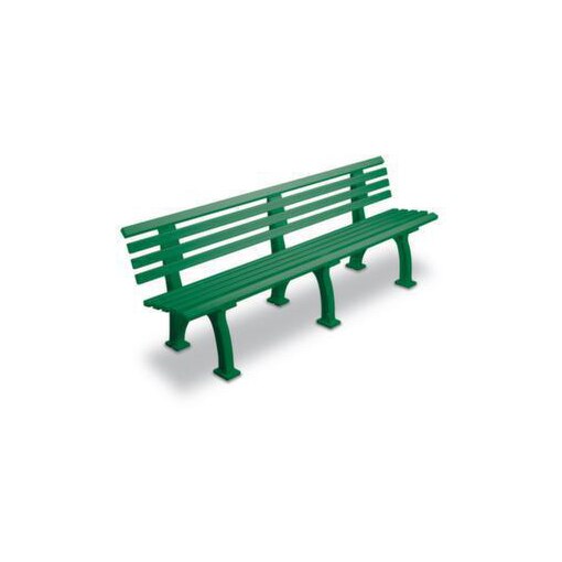 Parkbank,HxBxT 740x2000x380mm,9 Latten,PVC-Leisten-Sitz grün,Sitz H 440mm