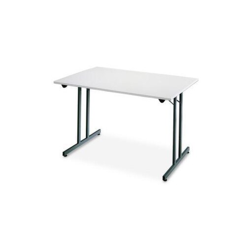 Klapptisch, HxBxT 740x1200x600mm, rechteckig, T-Fuß schwarz, Vierkantrohr