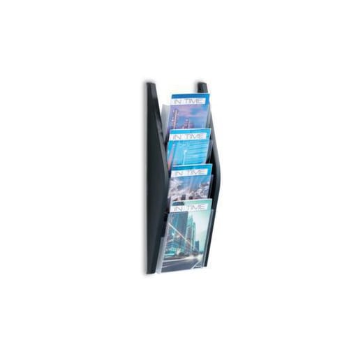 Wandprospekthalter,HxBxT 540x280x80mm,f. 4xDIN A4,Ablage(n) transparent