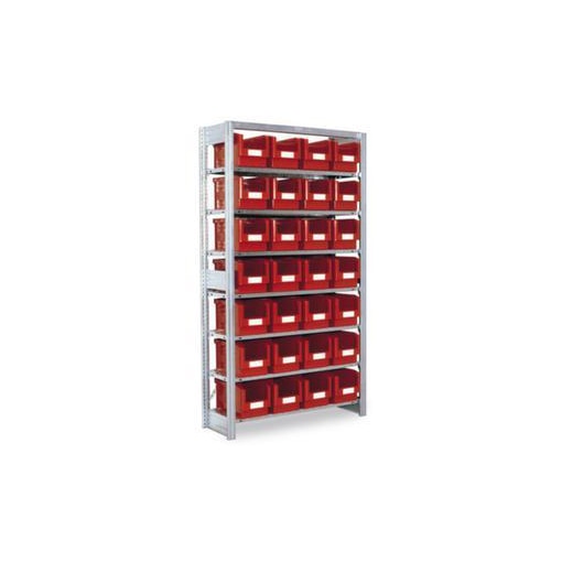 Sichtlagerkastenregal, Grundfeld, HxBxT 1850x958x324mm, 28 Kästen PP