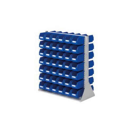 Sichtlagerkastenregal, Grundfeld, HxBxT 1100x1000x430mm, 84 Kästen PE