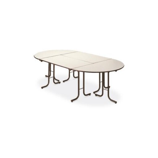 Klapptisch, HxBxT 740x1600x700mm, rechteckig, T-Fuß schwarz, Rundrohr