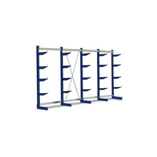 Kragarmregal, Grund+Anbau, HxBxT 1980x5059x700mm, 5 Ständer, RAL5010