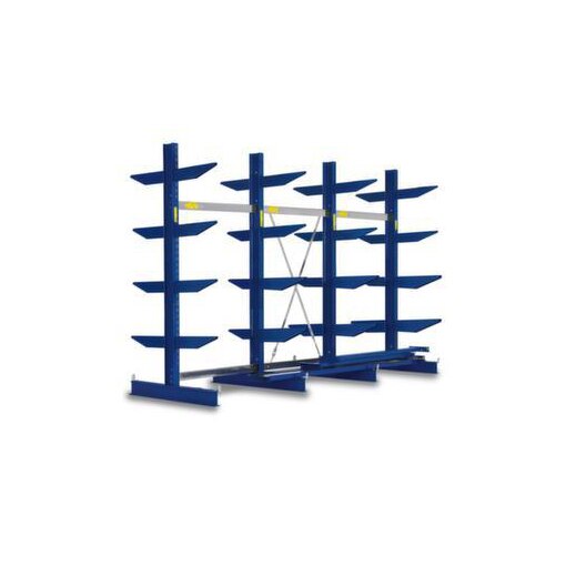 Kragarmregal, Grund+Anbau, HxBxT 1980x3235x1300mm, 4 Ständer, RAL5010