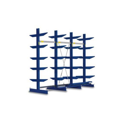 Kragarmregal, Grund+Anbau, HxBxT 2480x3245x1320mm, 4 Ständer, RAL5010